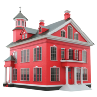 red house with white trim and windows AI-Generated png