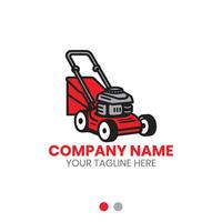 Lawn care or gardening service lawn mower logo vector