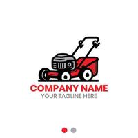 Lawn care or gardening service lawn mower logo vector