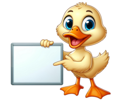 Smiling Duck with White Sign png