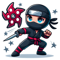 mignonne ninja lancement armes png