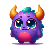 adorable monstruo con vibrante colores png