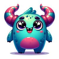 Tiny Horned Monster with a Smile png