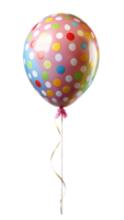 Polka Dot Balloon With Pink Ribbon png