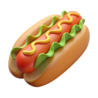 caldo cane con insalata, mostarda e ketchup su un' ciambella png