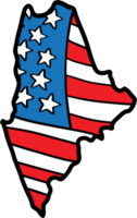 doodle freehand drawing of maine state map on usa flag. png