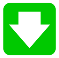 green and white download symbol button png