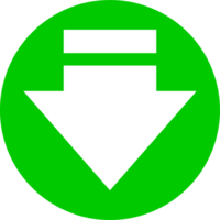 green and white download symbol button png