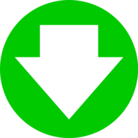 green and white download symbol button png