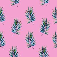 Watercolor pattern with exotic tropical leaves. Seamless botanical pattern. Tropical background. vector