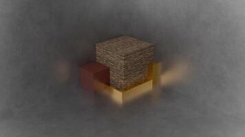 Pedestal with woods and gold blocks video