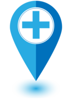 Blue color Medical location icon png