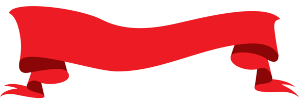 red ribbon banner transparent background png