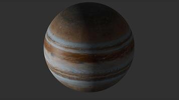 Planet Jupiter auf ein grau Hintergrund video