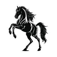 Rearing Horse Silhouette on white background vector