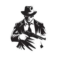 Mafia Boss Image Design, logo Art, Icons, and Graphics vector