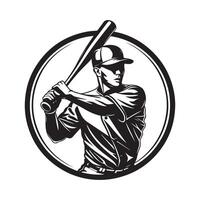 Baseball player Design, Baseball player logo Sport club logo Stock Image vector