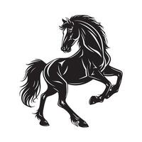 Rearing Horse Silhouette on white background vector