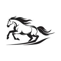 Running horse logo template isolated on white design Image vector