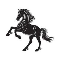 Rearing Horse Silhouette on white background vector