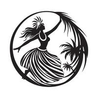 hula bailarín silueta logo imágenes diseño aislado en blanco antecedentes vector