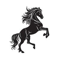 Rearing Horse Silhouette on white background vector