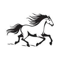 Running horse logo template isolated on white design Image vector