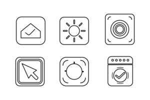 móvil aplicación esenciales conjunto icono plantillas para usuario interfaces vector