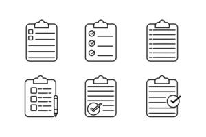 Comprehensive paper checklist Set of Icons Templates for Efficient Planning vector