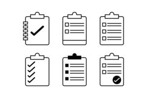 Comprehensive paper checklist Set of Icons Templates for Efficient Planning vector