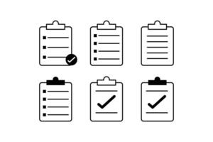 Comprehensive paper checklist Set of Icons Templates for Efficient Planning vector