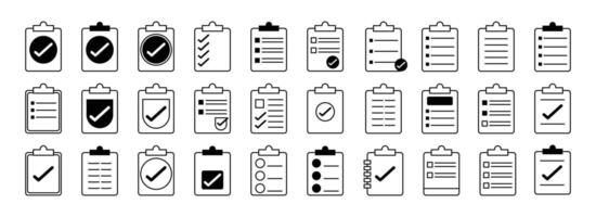 Comprehensive paper checklist Set of Icons Templates for Efficient Planning vector