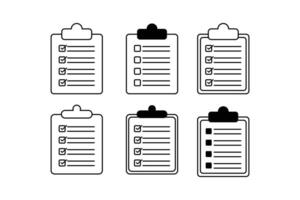 Comprehensive paper checklist Set of Icons Templates for Efficient Planning vector