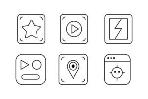 Mobile App Essentials Set Icon Templates for User Interfaces vector