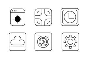 Mobile App Essentials Set Icon Templates for User Interfaces vector