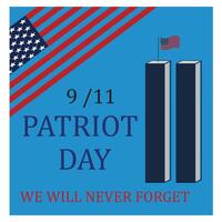 patriota día septiembre 11 con nuevo York ciudad antecedentes ilustración vector