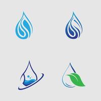 agua soltar conjunto logo modelo ilustración diseño vector