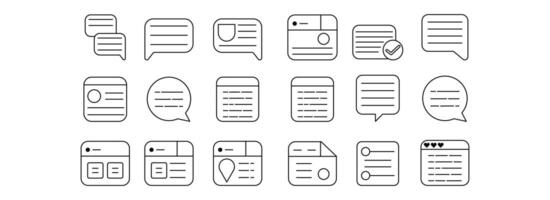 Information and Document Set Icon Templates for Messaging Apps vector
