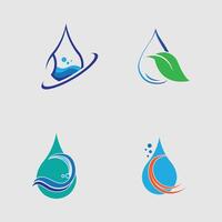 agua soltar conjunto logo modelo ilustración diseño vector