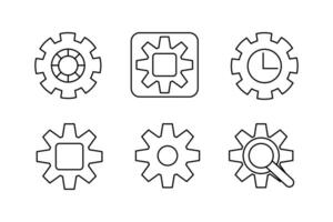 Setting Versatile Gear Set Icon Templates for Mechanical and Emotional Concepts vector