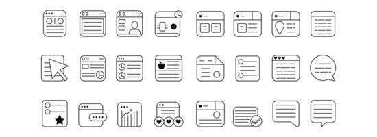 Information and Document Set Icon Templates for Messaging Apps vector