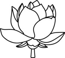 Lotus flower doodle icon Sketch vector