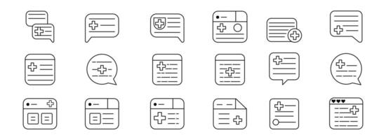 Information and Document Set Icon Templates for Messaging Apps vector
