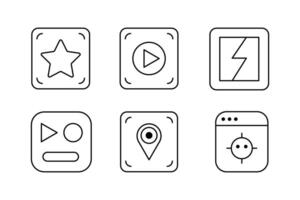 Mobile App Essentials Set Icon Templates for User Interfaces vector