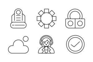 móvil aplicación esenciales conjunto icono plantillas para usuario interfaces vector