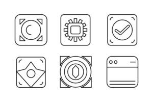 móvil aplicación esenciales conjunto icono plantillas para usuario interfaces vector