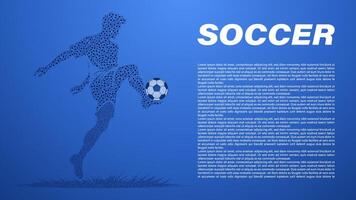 un fútbol jugador en acción concepto resumen fondo, ilustración vector