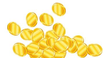 Gold coins in 3d style realistic illustration. Banner design for bank and financial sector. vector