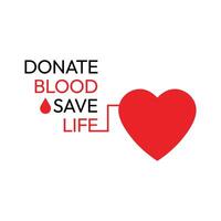 donate blood save life with heart design. vector