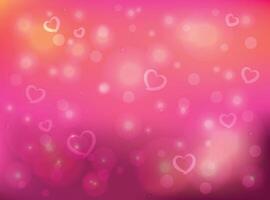 Pink background with hearts and glowsticks vector
